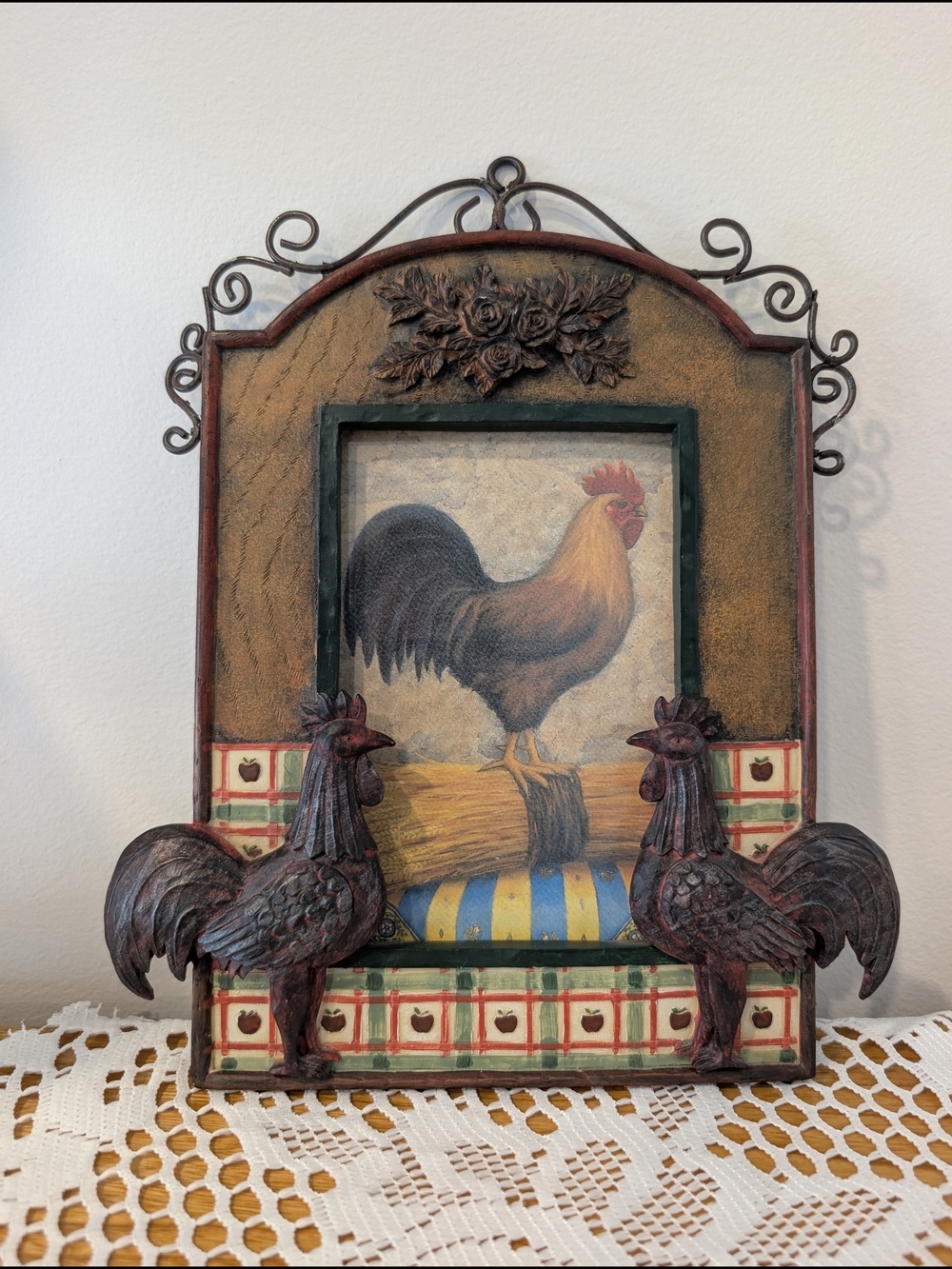 Rustic Rooster Decorative Picture Frame - Red/Brown - Picture 12 of 15